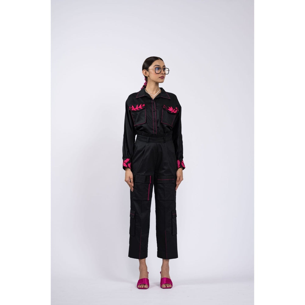 The Dramebaaz Company Raven Embroidered Co-Ord (Set of 2)