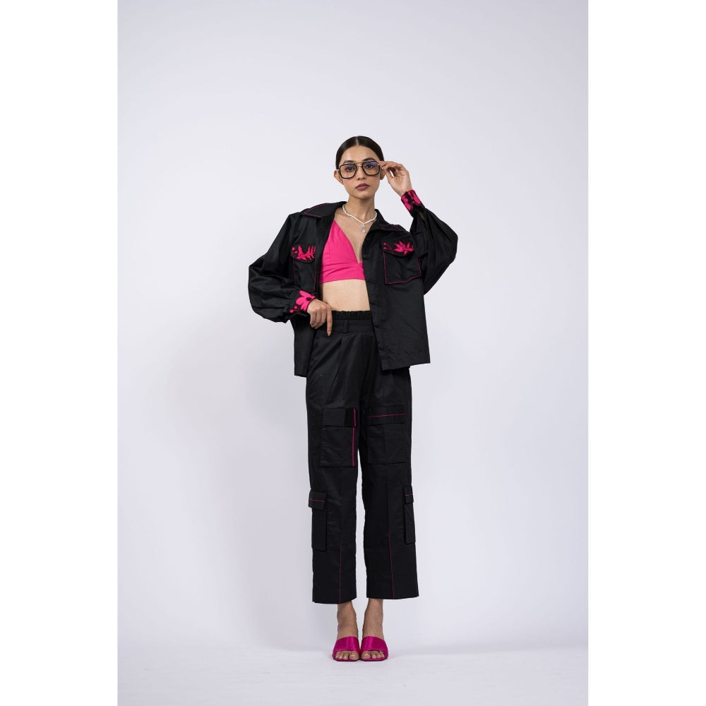 The Dramebaaz Company Raven Embroidered Co-Ord (Set of 2)