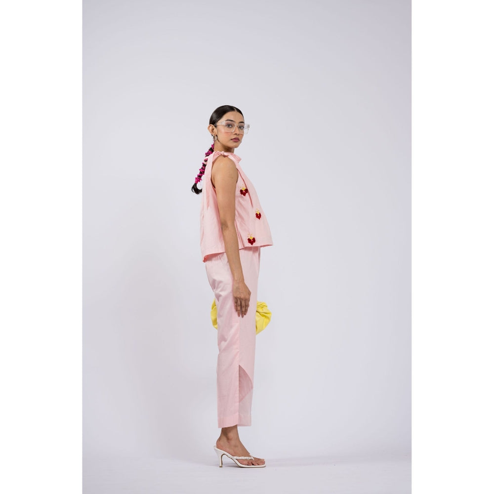 The Dramebaaz Company Upon Her Blush Halter Co-Ord (Set of 2)