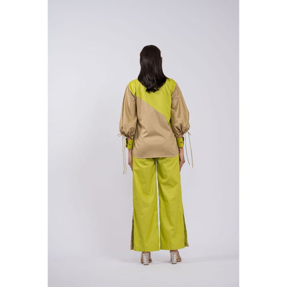 The Dramebaaz Company Floral Embroidered Gerbera Shirt with Pant (Set of 2)