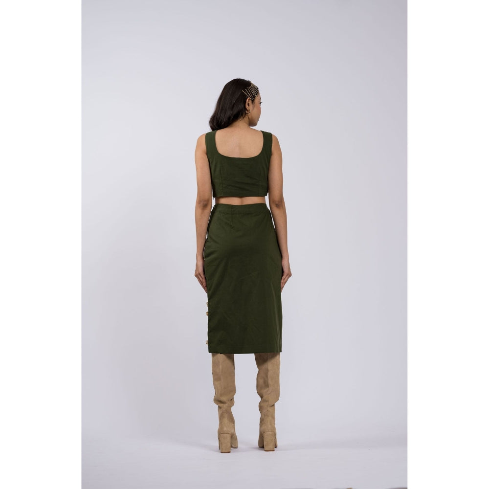 The Dramebaaz Company Olva Drape Skirt with Crop Top (Set of 2)