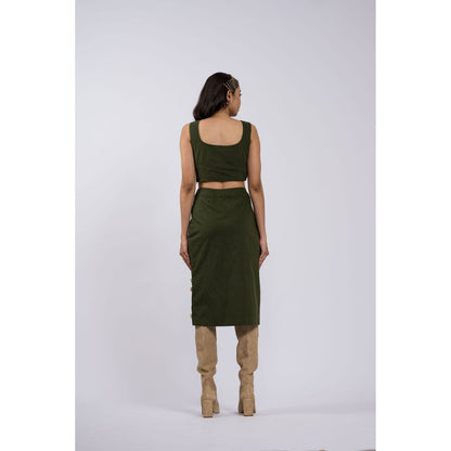 The Dramebaaz Company Olva Drape Skirt with Crop Top (Set of 2)