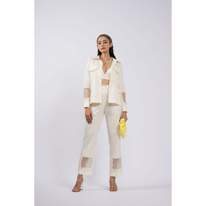 The Dramebaaz Company Pee-A-Boo Embellished Co-Ord (Set of 3)