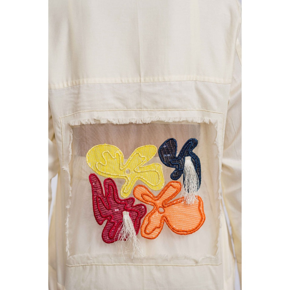 The Dramebaaz Company Pee-A-Boo Embellished Co-Ord (Set of 3)