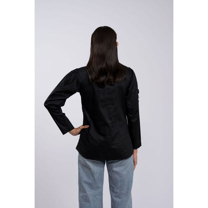 The Dramebaaz Company Black Embellished Midnight Bloom Shirt