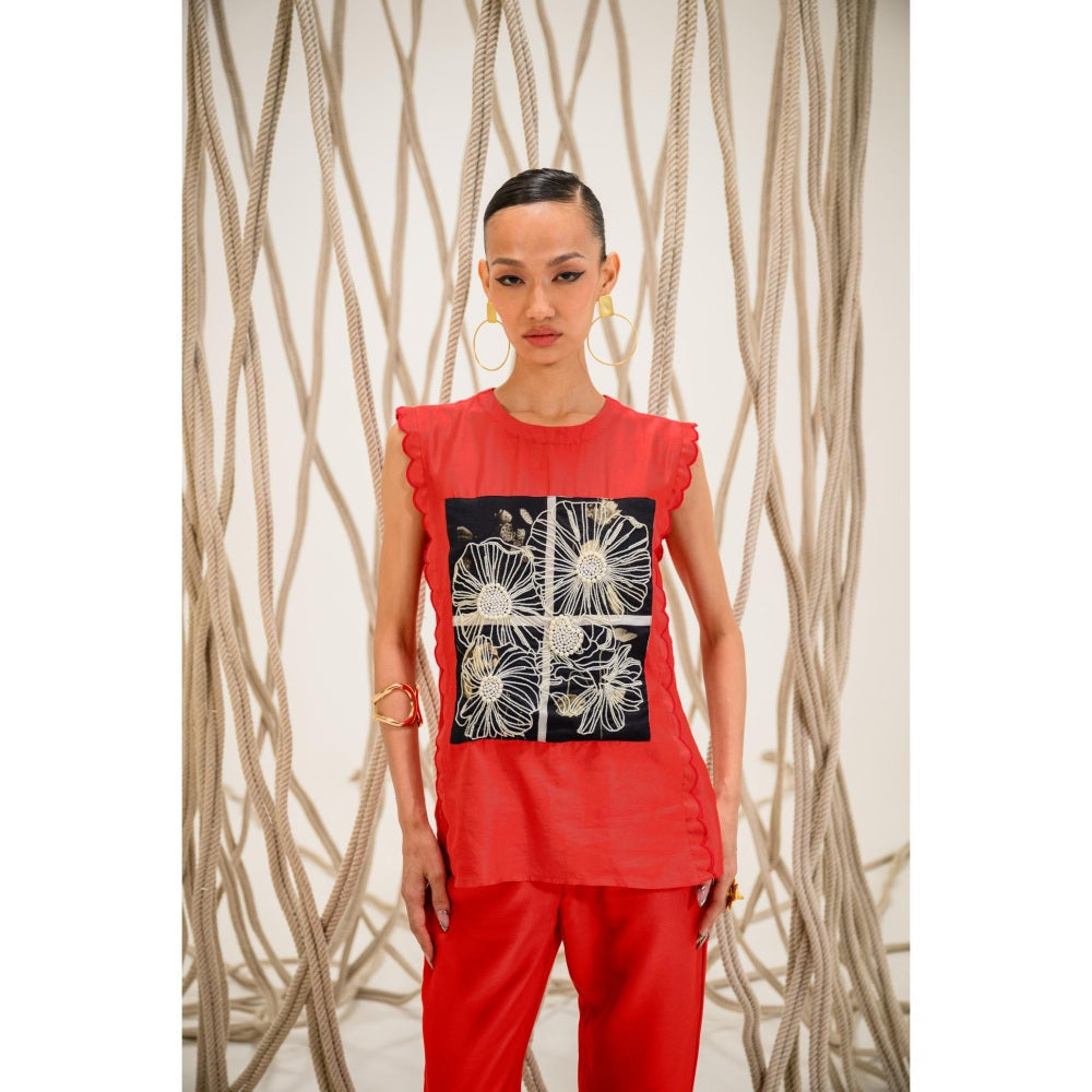 The Dramebaaz Company Red Scarlet Printed Top