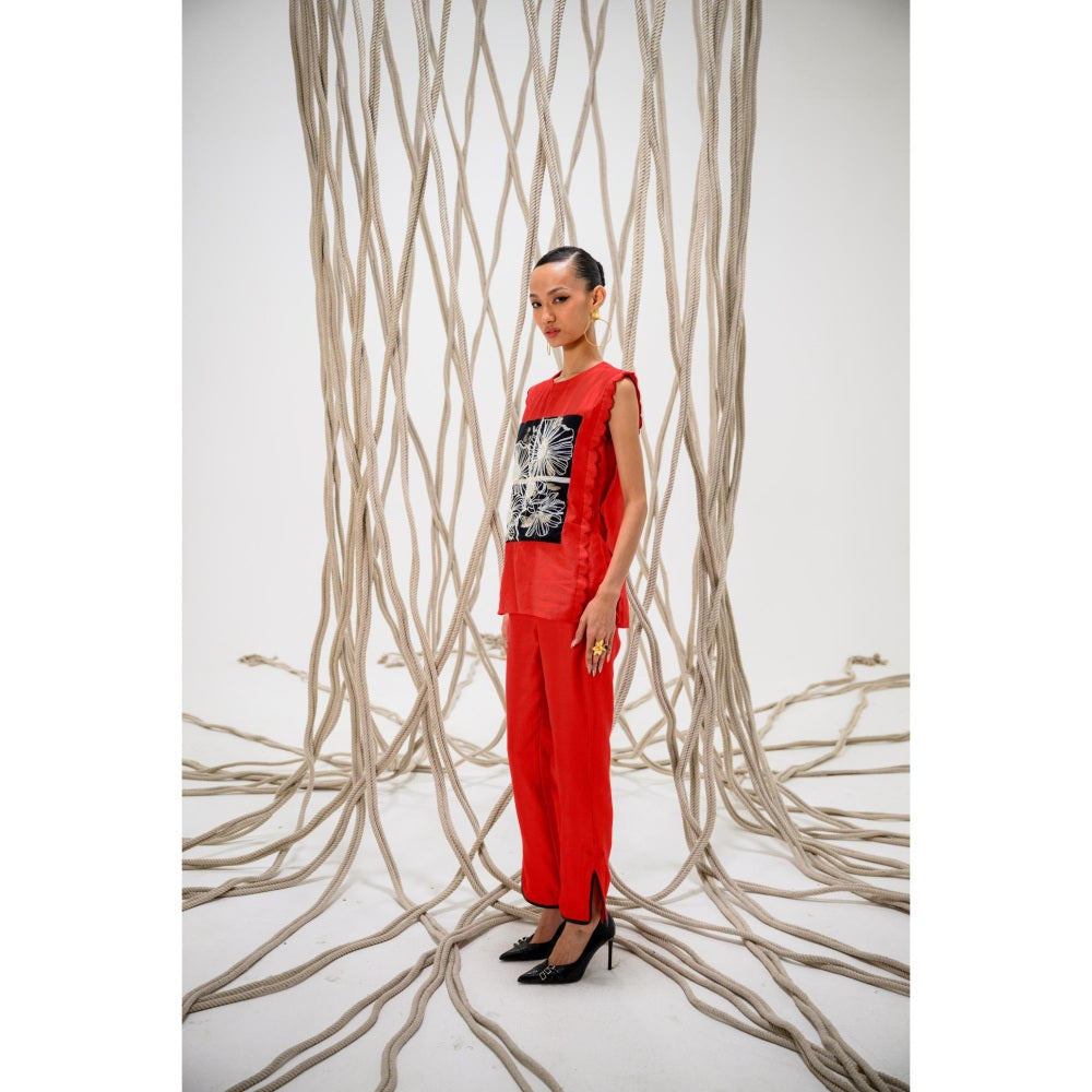 The Dramebaaz Company Red Scarlet Printed Top