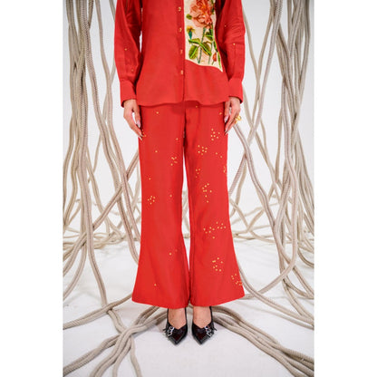 The Dramebaaz Company Red Roselle Pant