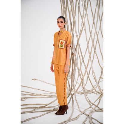 The Dramebaaz Company Mustard Rustique Pant