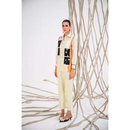 The Dramebaaz Company Ivory Sienna Printed Shirt