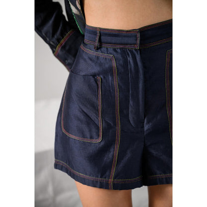The Dramebaaz Company Navy Blue Heirloom Shorts