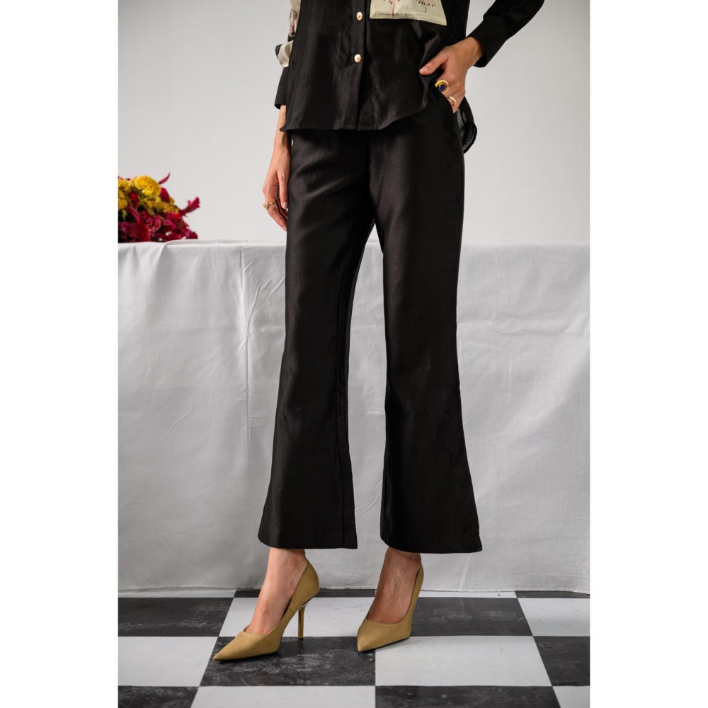 The Dramebaaz Company Black Grace Embellished Shirt