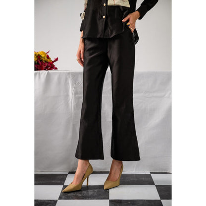 The Dramebaaz Company Black Grace Embellished Shirt