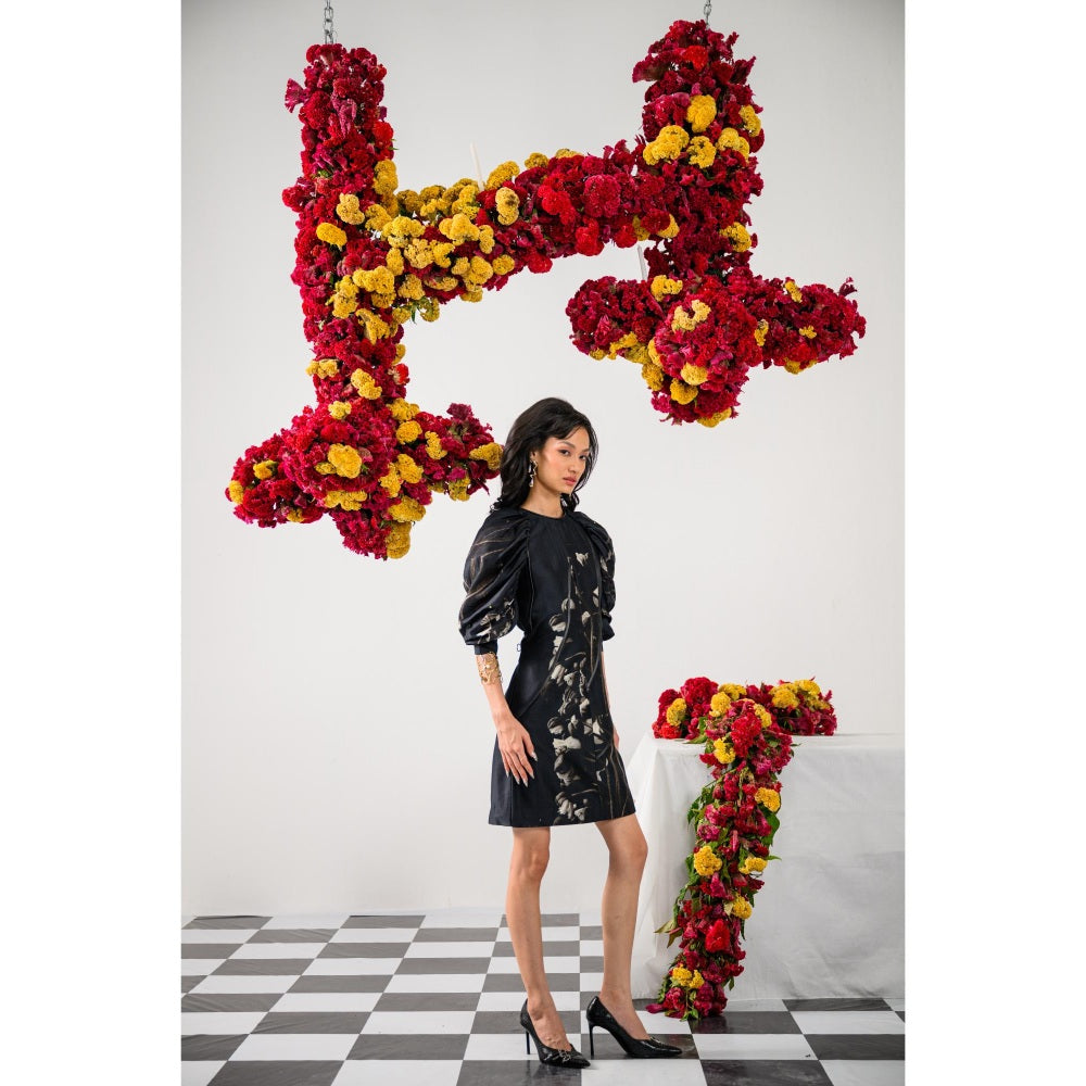 The Dramebaaz Company Queen Of Midnight Lbd Printed Dress