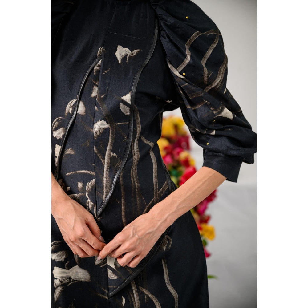 The Dramebaaz Company Queen Of Midnight Lbd Printed Dress