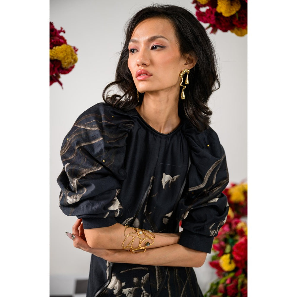 The Dramebaaz Company Queen Of Midnight Lbd Printed Dress