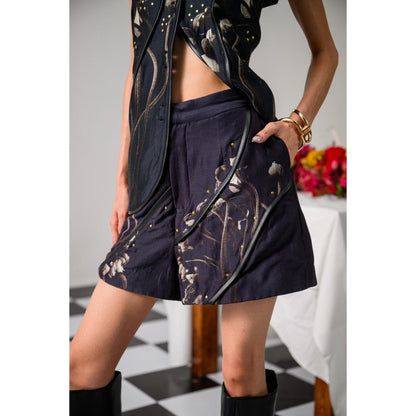 The Dramebaaz Company Celestial Printed Waistcoat and Short (Set of 2)