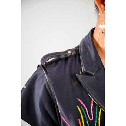 The Dramebaaz Company Black Aurora Embellished Short Dress