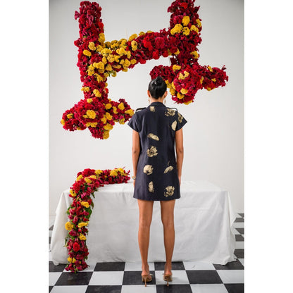 The Dramebaaz Company Black Aurora Embellished Short Dress