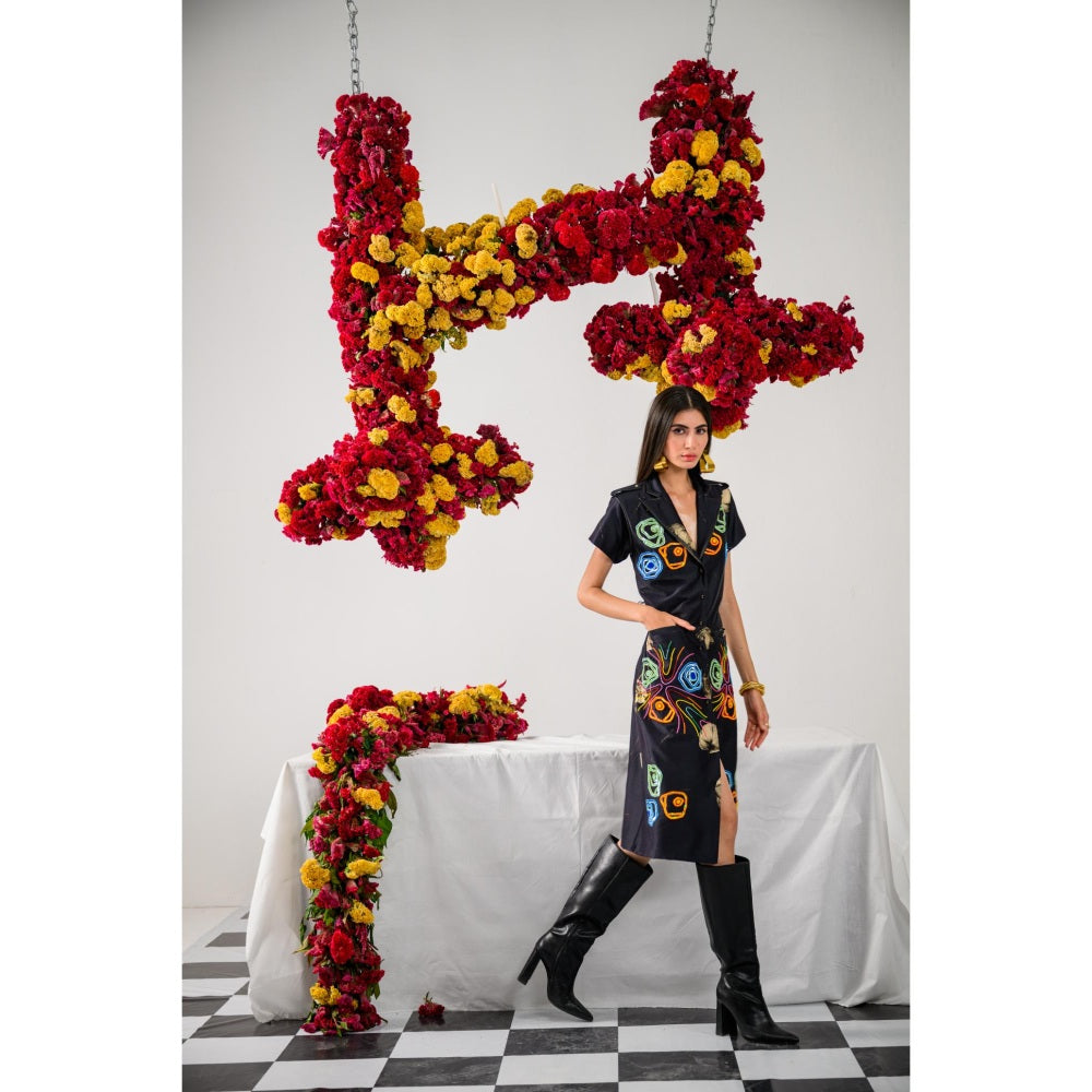 The Dramebaaz Company Aurora Trench Embellished Dress