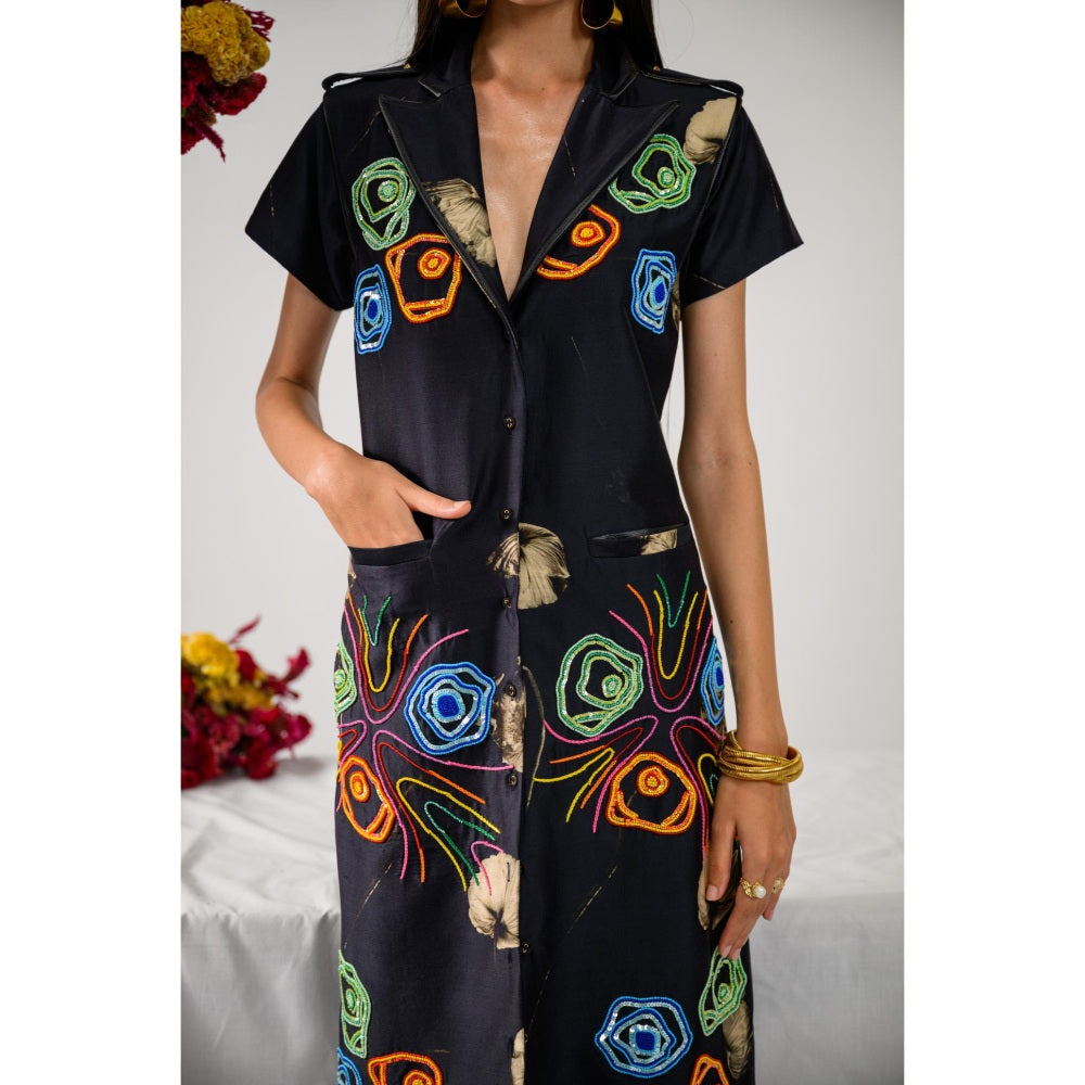 The Dramebaaz Company Aurora Trench Embellished Dress