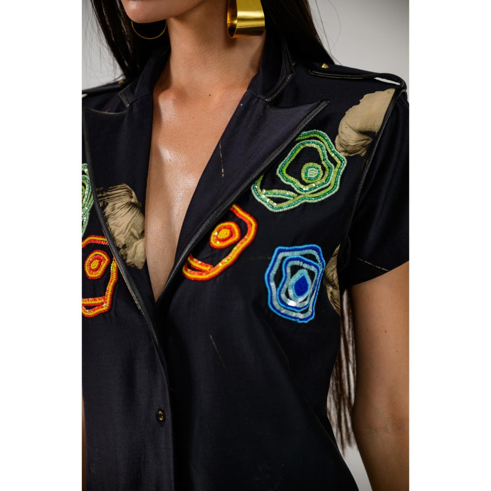 The Dramebaaz Company Aurora Trench Embellished Dress