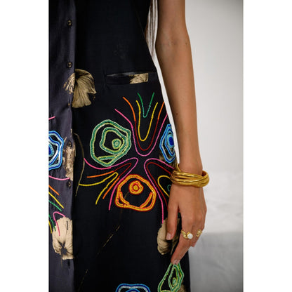 The Dramebaaz Company Aurora Trench Embellished Dress