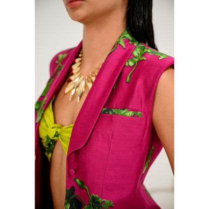 The Dramebaaz Company Dynamic Ruby Printed Blazer and Skirt (Set of 2)