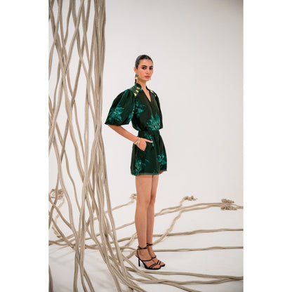 The Dramebaaz Company Fern-Frenzy Printed Top and Short (Set of 2)