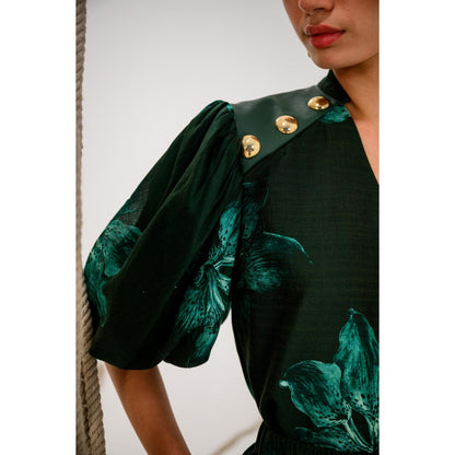 The Dramebaaz Company Fern-Frenzy Printed Top and Short (Set of 2)