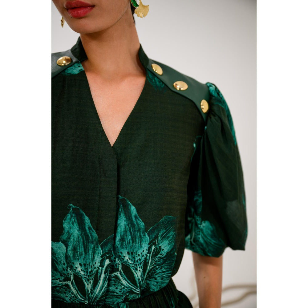 The Dramebaaz Company Fern-Frenzy Printed Top and Short (Set of 2)