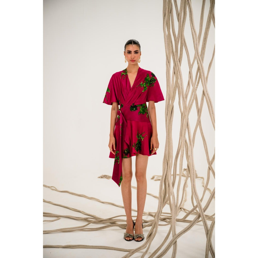 The Dramebaaz Company Pink Berry Fizz Beach Dress