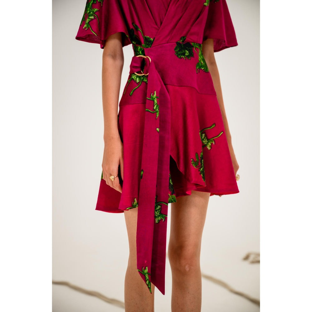 The Dramebaaz Company Pink Berry Fizz Beach Dress