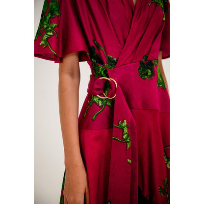 The Dramebaaz Company Pink Berry Fizz Beach Dress
