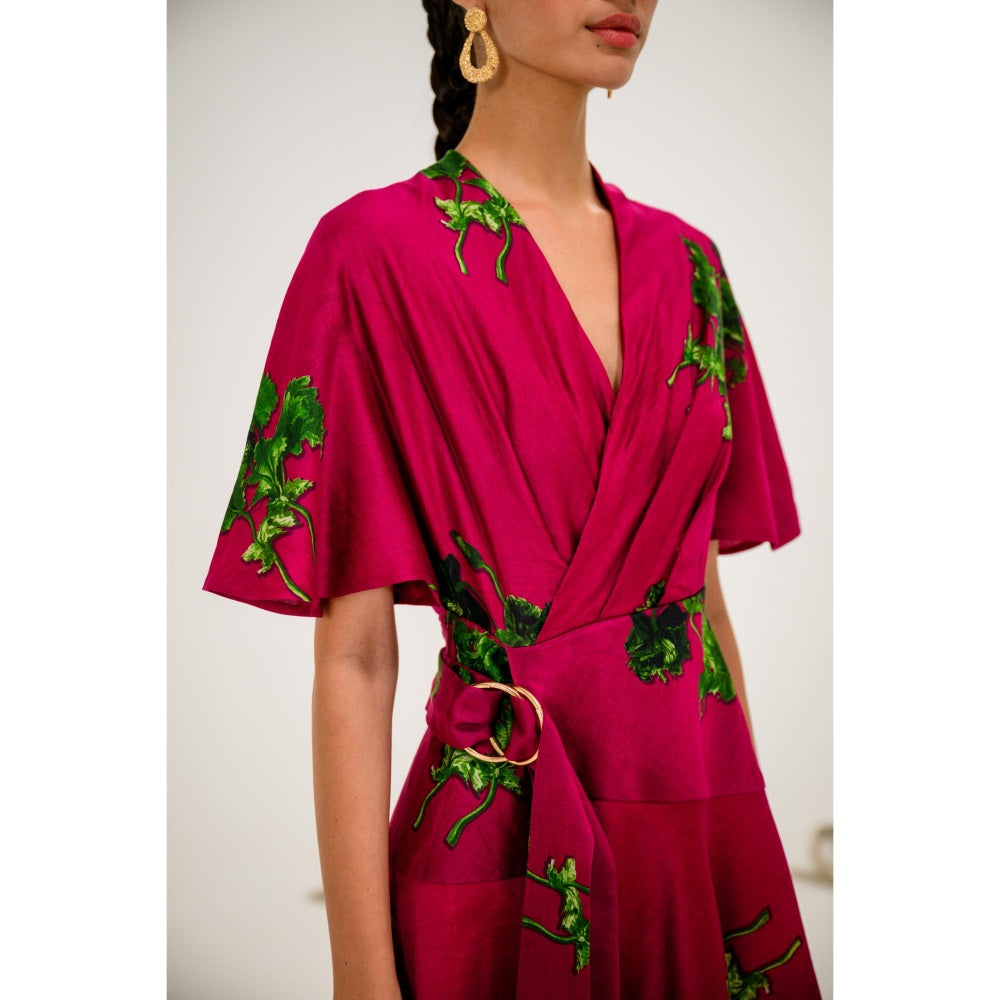 The Dramebaaz Company Pink Berry Fizz Beach Dress