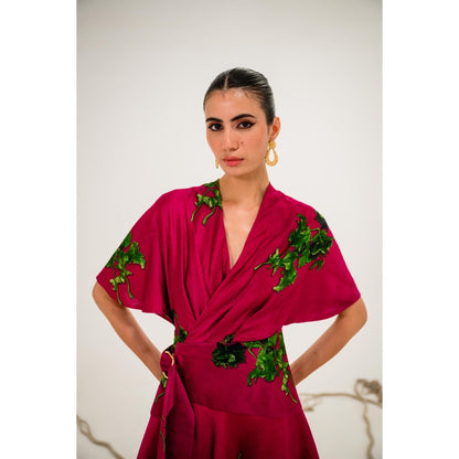 The Dramebaaz Company Pink Berry Fizz Beach Dress
