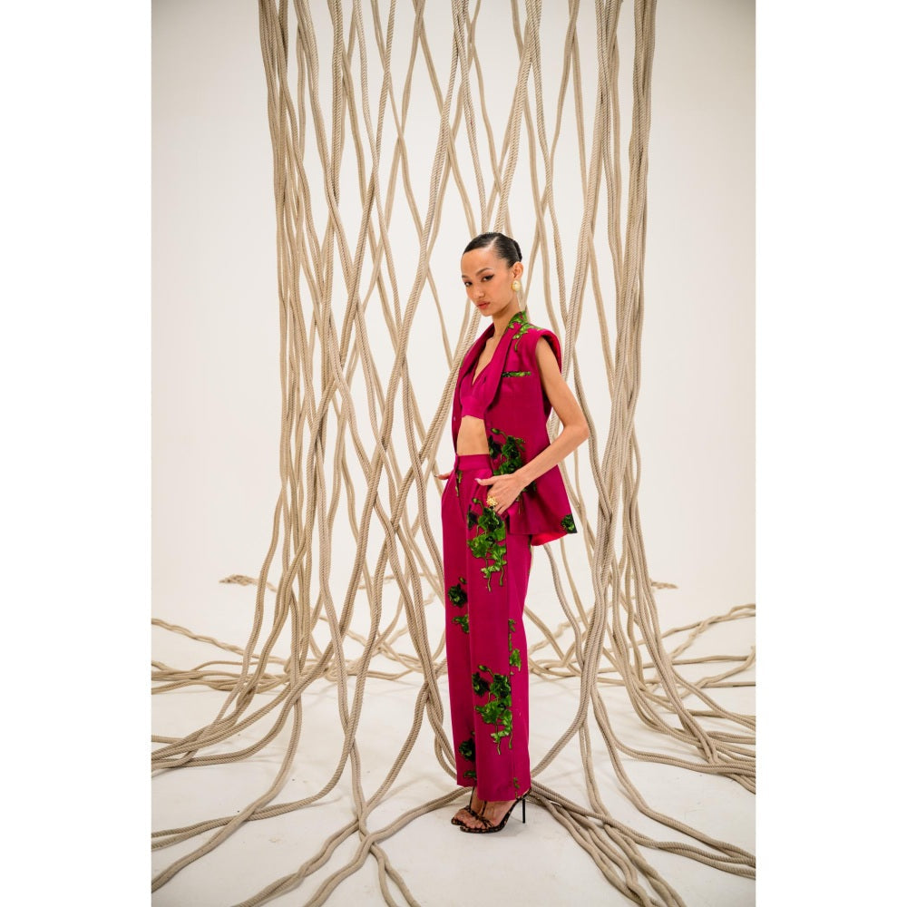 The Dramebaaz Company Pink Byzantine Printed Blazer and Pant (Set of 2)