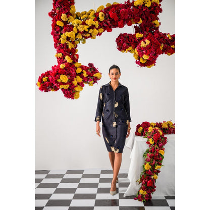 The Dramebaaz Company Black Nocturne Cut Out Midi Dress