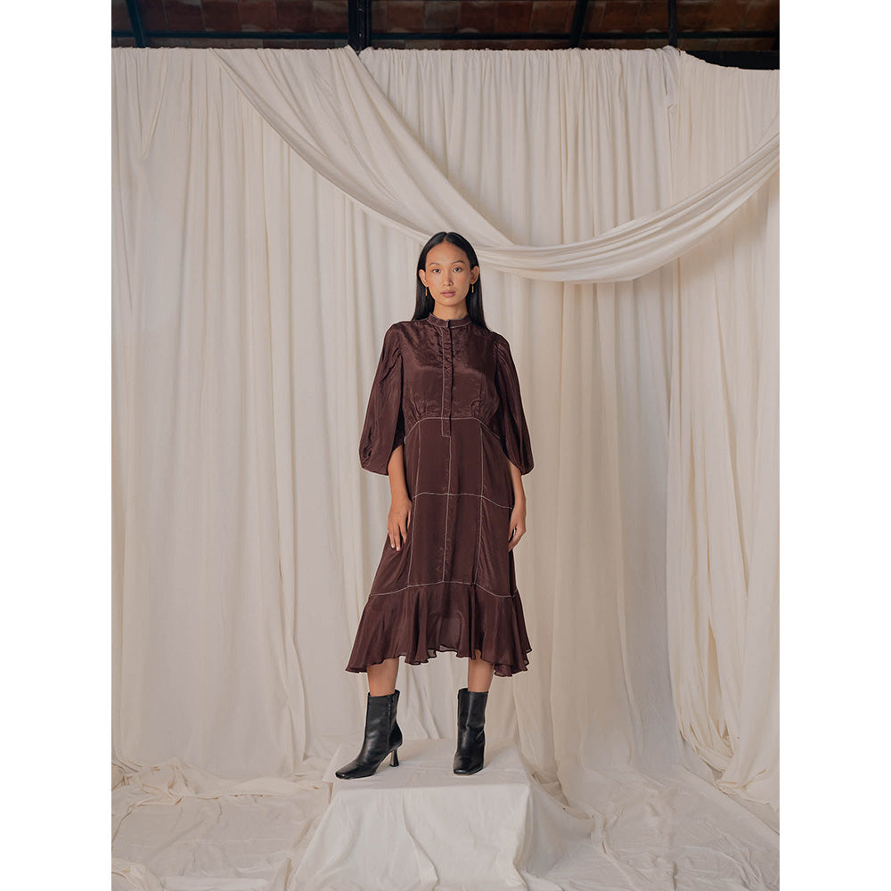 The Burnt Toast Brown Stitch Dress