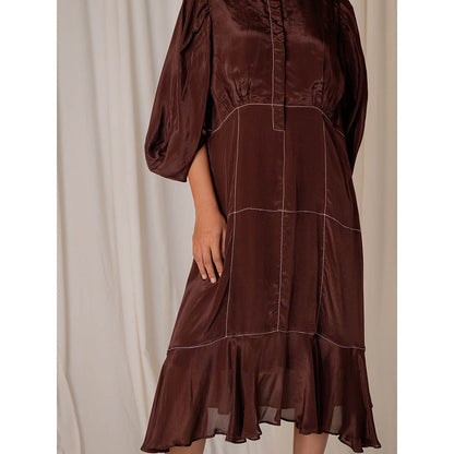 The Burnt Toast Brown Stitch Dress
