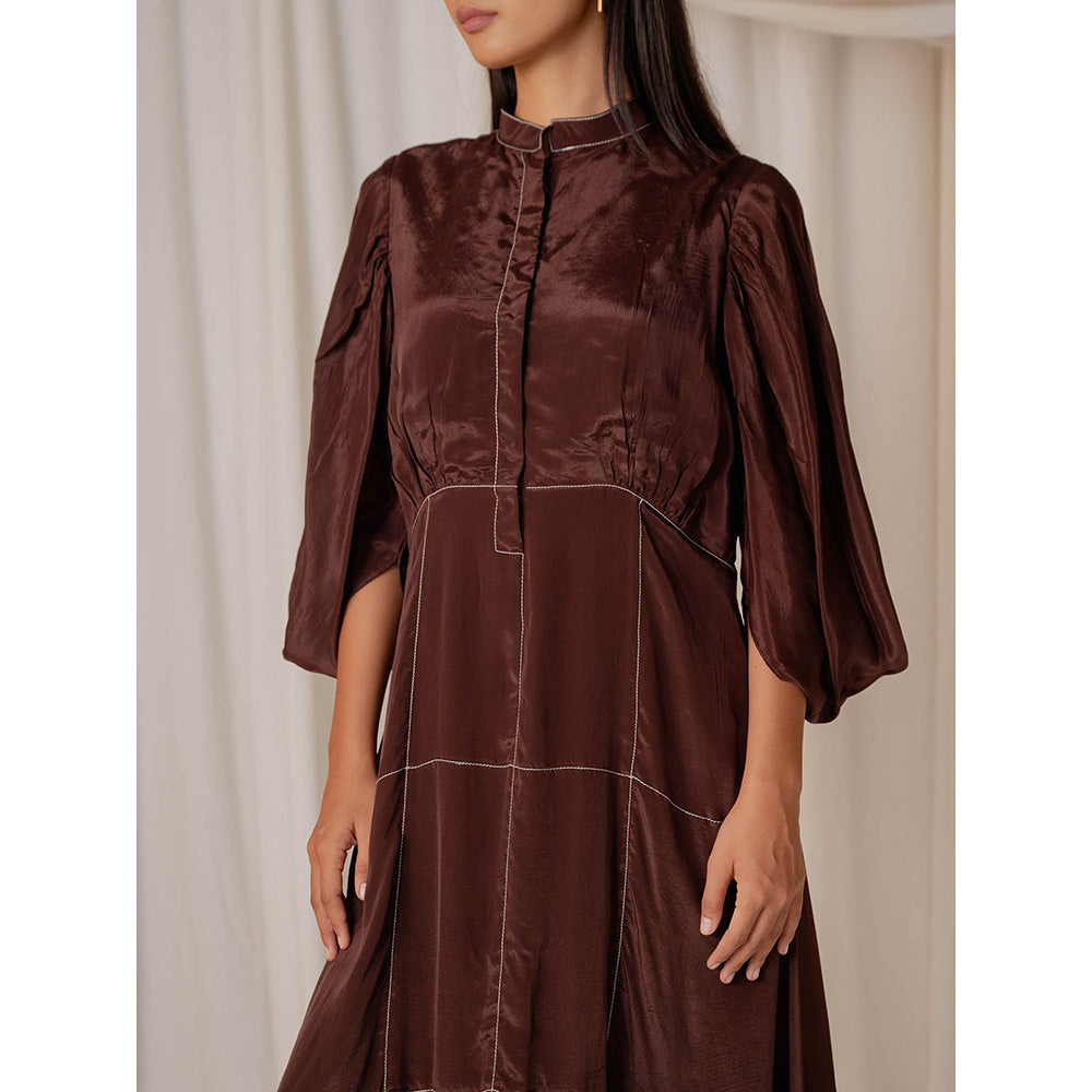 The Burnt Toast Brown Stitch Dress