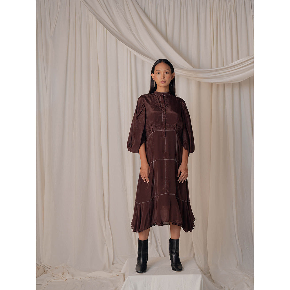 The Burnt Toast Brown Stitch Dress
