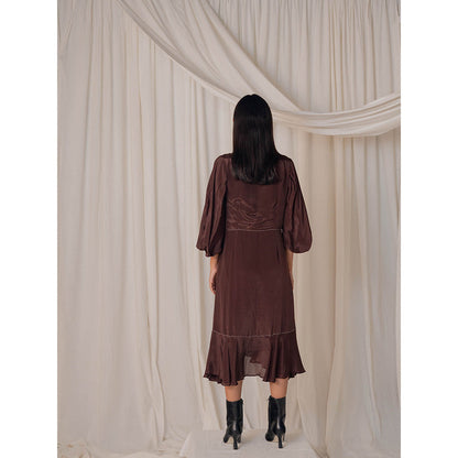 The Burnt Toast Brown Stitch Dress