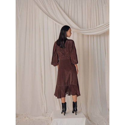 The Burnt Toast Brown Stitch Dress