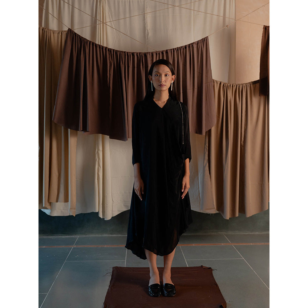 The Burnt Toast Black Midi Dress