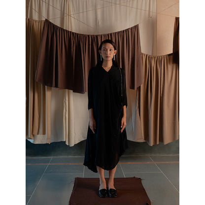 The Burnt Toast Black Midi Dress