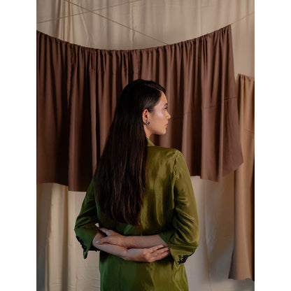 The Burnt Toast Olive Embroidered Cuff Co-Ord (Set of 2)