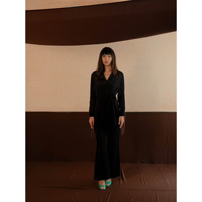 The Burnt Toast Black Criss Cross Sleeve Top