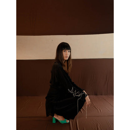 The Burnt Toast Black Criss Cross Sleeve Top