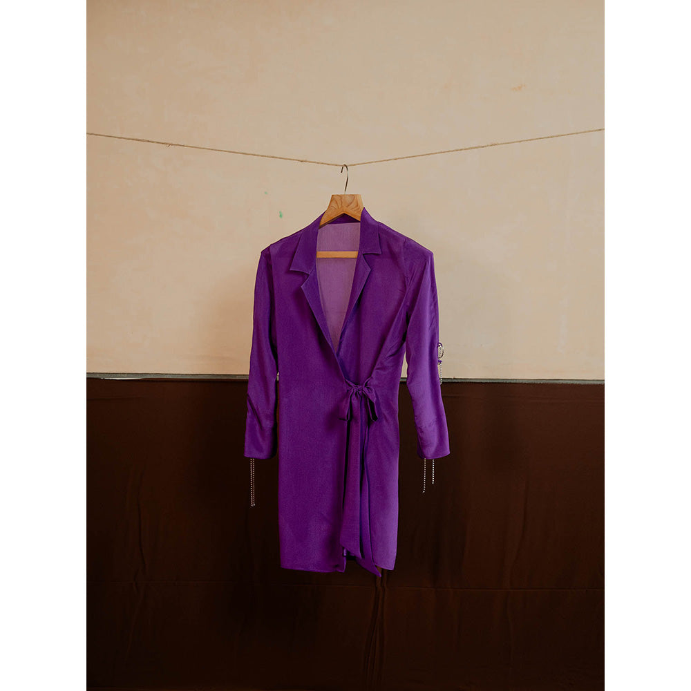 The Burnt Toast Purple Criss Cross Sleeve Top